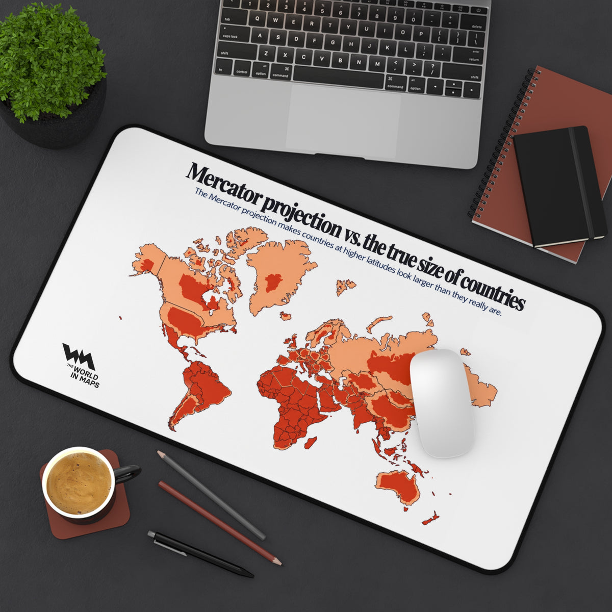 The True Size of Countries: Desk Mat