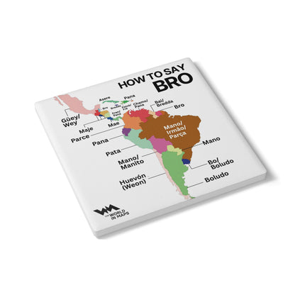 Ceramic Coaster — 'South American Bros' World in Maps