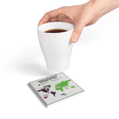 Ceramic Coaster — 'Which Georgia?' World in Maps