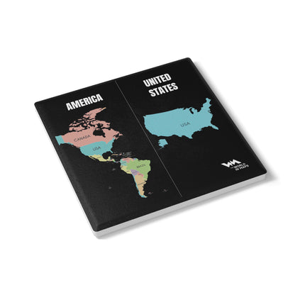 Ceramic Coaster — 'USA vs America' World in Maps