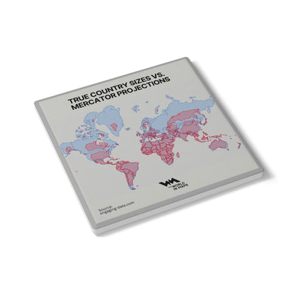 Ceramic Coaster — 'True country sizes?' World in Maps
