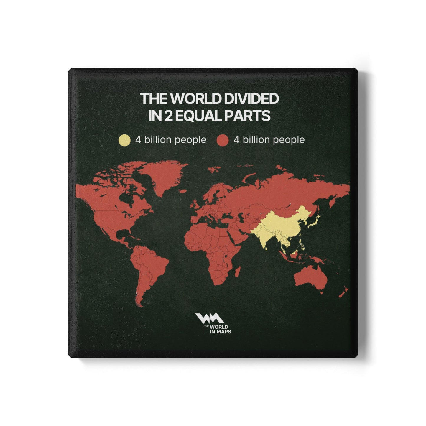 Ceramic Coaster — 'The world in two parts?' World in Maps