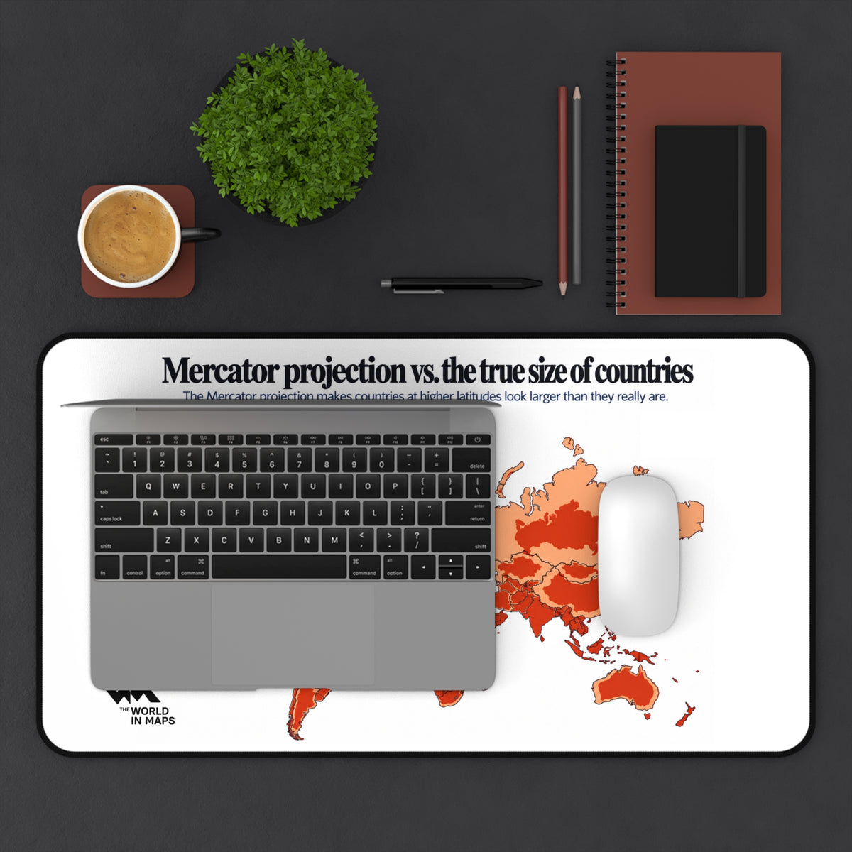 The True Size of Countries: Desk Mat