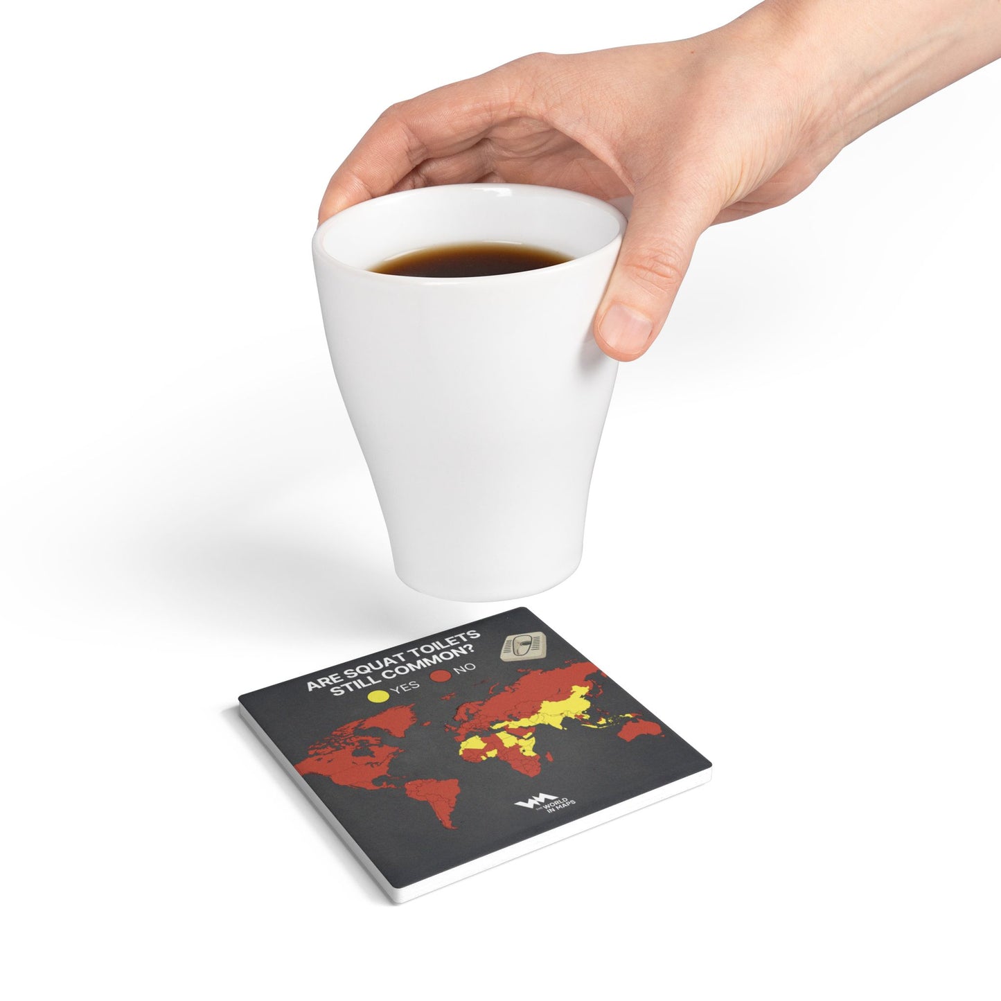 Ceramic Coaster — 'Are Squat Toilets Still Common?' World in Maps  Coaster