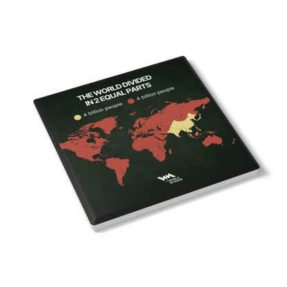 Ceramic Coaster — 'The world in two parts?' World in Maps
