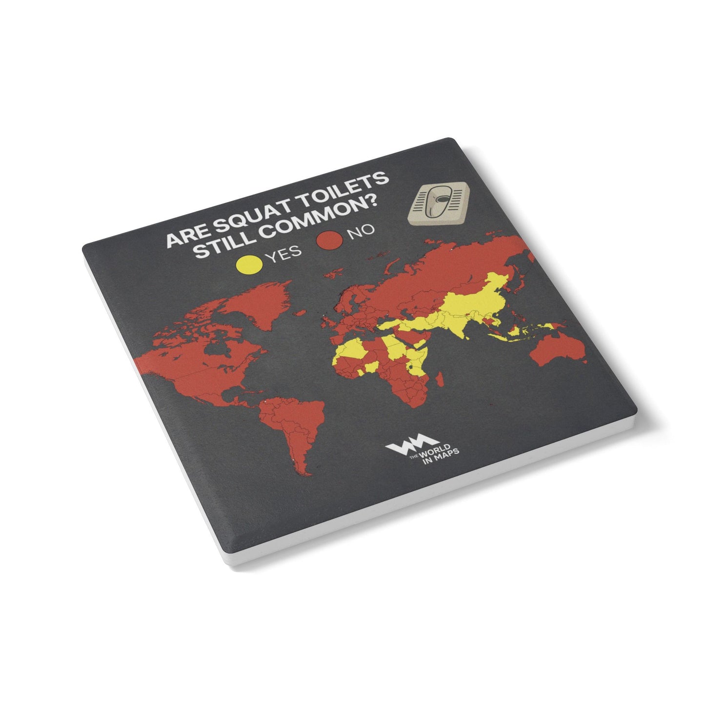 Ceramic Coaster — 'Are Squat Toilets Still Common?' World in Maps  Coaster